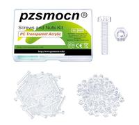 Pzsmocn 200 Pezzi/100 Set M4*20 mm Viti a Testa Tonda con Croce in Plastica Trasparente per PC Dadi Esagonali, Dimensioni Standard, per Fai da Te, Modelli e Fissaggio di Prodotti Elettronici.
