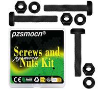 pzsmocn 240 Pezzi/80 Set M4*40 mm Viti a Testa Tonda con Croce in Nylon | Compatibile Sensore Shield Modulo Scheda Elettronico 80 M4 40 Rondelle Nera Plastica Dadi Esagonali