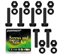 Pzsmocn 300 Pezzi/100 Set M2*20 mm Viti a Testa Tonda con Croce in Nylon Nera in Plastica Dadi Esagonali con Rondelle Isolanti, Dimensioni Standard, per Fai da Te e Assemblaggio Elettronico.