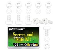 Pzsmocn 300 Pezzi/100 Set M3*10 mm Viti a Testa Tonda con Croce in Nylon Bianco in Plastica Dadi Esagonali con Rondelle Isolanti, Dimensioni Standard, per Fai da Te e Assemblaggio Elettronico.