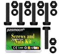 Pzsmocn 300 Pezzi/100 Set M3*30 mm Viti a Testa Tonda con Croce in Nylon Nera in Plastica Dadi Esagonali con Rondelle Isolanti, Dimensioni Standard, per Fai da Te e Assemblaggio Elettronico.