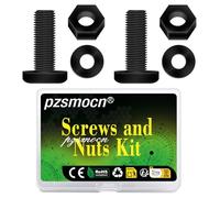 pzsmocn 90 Pezzi/30 Set M8*25 mm Viti a Testa Tonda con Croce in Nylon Nera
