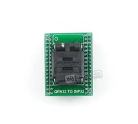 pzsmocn Clamshell Programming Connector/Converter/Adapter QFN32 TO DIP32 (With PCB), 32-Pin, 0.5mm Pitch, Plastronics IC Test Burn-in Socket, Applied to MLP32, MLF32 Packages.