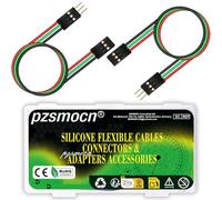 pzsmocn Flessibile Silicone Breadboard Cavetti Jumper Filo Wire 24AWG Cavi 20cm 15 Set/75 Pezzi per Connettore Dupont Passo 2,54 mm 3 Pin Nero Maschio-Femmina Testata Adattatore Cavo a Nastro