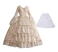 pztqxz Abito da Ballo di Corte Medievale da Cosplay Abito Lungo Medievale Rinascimentale di Halloween con Gonna per Le Donne