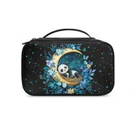 Pzuqiu Beauty case portatile da viaggio borsa cosmetica grande capacità organizer per trucco borsa da viaggio per donne ragazze, Panda Moon