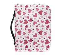 Pzuqiu Borsa Bibbia per donne ragazza PU Bibbia Custodia per il trasporto con manico Portatile Impermeabile Bibbia Forniture di Studio Borsa, Cuore d'amore, XL-11.2"x8"x2.2"