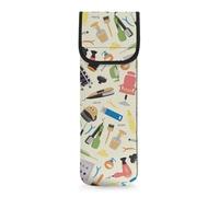 Pzuqiu Borsa per ferro arricciacapelli in neoprene resistente al calore, per organizer da viaggio, 38,1 x 12,7 cm