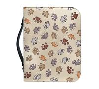 Pzuqiu Borsa per la Bibbia per donne e ragazze, in pelle PU, borsa per il trasporto della Bibbia con manico, borsa portatile alla moda, Bella zampa di cane, 2XL-12"x9"x2.4"