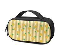 Pzuqiu Borsa refrigerante per il trasporto diabetico a righe ananas custodia da viaggio per insulina penna e forniture per diabetici Custodia portatile per farmaci con maniglia laterale