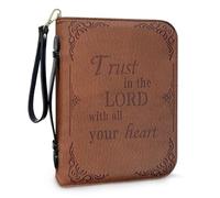 Pzuqiu Copertine per Bibbia da donna, grande custodia per il trasporto con manico, borsa protettiva per la Bibbia della Chiesa cristiana, Testo della Bibbia, XL-11.2"x8"x2.2"