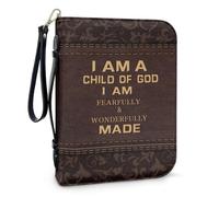 Pzuqiu Copertine per Bibbia da donna, grande custodia per il trasporto con manico, borsa protettiva per la Bibbia della Chiesa cristiana, Test biblico della Chiesa, L-10.2"x7"x1.9"