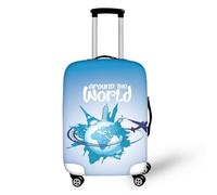 Pzuqiu Copertura elastica per valigia, antigraffio, da viaggio, In tutto il mondo, M (22-24 inch suitcase)