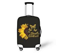 Pzuqiu Copertura elastica per valigia, antigraffio, da viaggio, Parola Girasole, XL (29-32 inch suitcase)