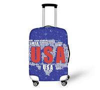 Pzuqiu Copertura elastica per valigia, antigraffio, da viaggio, Parola Usa, M (22-24 inch suitcase)