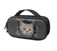 Pzuqiu Custodia da viaggio per insulina a forma di gatto con farfalla, custodia da viaggio per diabetici, adatta per persone con insulina che trasportano farmaci per il diabete sensibili alla