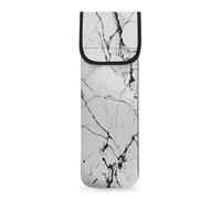 Pzuqiu Custodia in neoprene resistente al calore per ferro arricciacapelli, per organizer da viaggio, 38,1 x 12,7 cm, marmo bianco