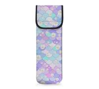 Pzuqiu Custodia per ferro arricciacapelli in neoprene resistente al calore, con motivo sirena perla, 38,1 x 12,7 cm