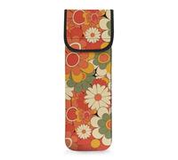 Pzuqiu Custodia per ferro arricciacapelli in neoprene resistente al calore, motivo floreale, stile hippie, 38,1 x 12,7 cm