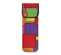 Pzuqiu Custodia per ferro arricciacapelli in neoprene resistente al calore, per ferro da stiro, borsa da viaggio, 38 x 12,7 cm, patchwork colorato
