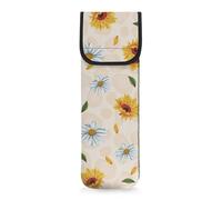 Pzuqiu Custodia per ferro arricciacapelli in neoprene resistente al calore, per ferro da stiro, borsa da viaggio, 38 x 12,7 cm, girasole margherita