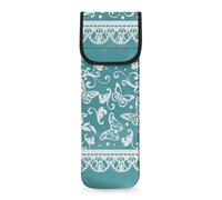 Pzuqiu Custodia per ferro arricciacapelli in neoprene resistente al calore, per ferro da stiro, borsa da viaggio, 38,1 x 12,7 cm, stampa farfalla