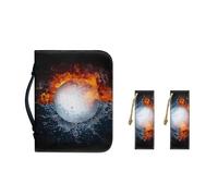 Pzuqiu Custodia per la Bibbia per ragazze e donne con segnalibro in pelle per bambini, regalo per battesimo cristiano, Acqua Fuoco Golf, XL-11.2"x8"x2.2"
