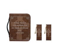 Pzuqiu Custodia per la Bibbia per ragazze e donne con segnalibro in pelle per bambini, regalo per battesimo cristiano, Croce Bibbia Parola, 2XL-12"x9"x2.4"