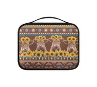 Pzuqiu Custodia per libri biblici in pelle PU, borsa per bibbia da donna, robusta custodia protettiva per la Bibbia, grande, Mucca Azteca Girasole, Taglia unica