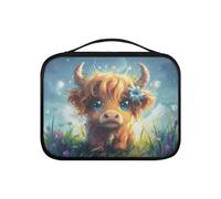 Pzuqiu Custodia per libri biblici in pelle PU, borsa per bibbia da donna, robusta custodia protettiva per la Bibbia, grande, Mucca delle Highland, Taglia unica