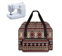 Pzuqiu Custodia per macchina da cucire pesante imbottita borsa portatile compatibile con la maggior parte delle macchine da cucire standard, Stampa azteca, Borsa per macchina da cucire