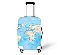 Pzuqiu Custodia protettiva per valigia, adatta per valigie da 45-81 cm, accessori da viaggio, Mappa del mondo., L (25-28 inch suitcase)