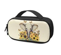 Pzuqiu Elephant Sunflower - Custodia da viaggio per insulina per diabetici, adatta per persone con insulina che trasportano farmaci per il diabete sensibili alla temperatura, per brevi viaggi