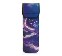 Pzuqiu Moon Sky, custodia per ferro arricciacapelli in neoprene resistente al calore, per ferro da stiro, borsa da viaggio, 38,1 x 12,7 cm