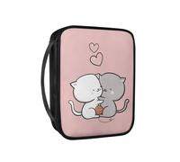 Pzuqiu PU Bibbia Copertura Valore Bibbia Donne Bibbia Borsa Portatile Bibbia Borsa da Trasporto per Bibbia Studio Attività Religiose, Cute Cats Pink Love, Taglia unica