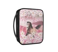 Pzuqiu PU Bibbia Copertura Valore Bibbia Donne Bibbia Borsa Portatile Bibbia Borsa da Trasporto per Bibbia Studio Attività Religiose, Cavallo Cherry Blossom, Taglia unica