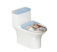 Pzuqiu Set di 2 copriwater con motivo con cavallo, per la decorazione del bagno, elegante set di copriwater di ricambio, durevole, tappetino protettivo con bordi elastici