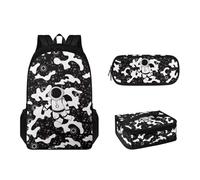 Pzuqiu Set di zaini da scuola per ragazzi e ragazze, zaino da 43,2 cm con portapranzo e astuccio, confezione da 3 zaini per la scuola per bambini, Astronauta Camo