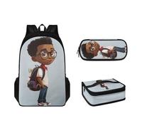 Pzuqiu Set di zaini per bambini con portapranzo e astuccio, confezione da 3 borse per la scuola per bambini, grande capacità, Scolaro