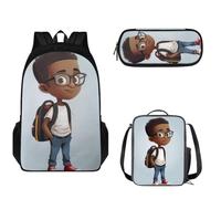 Pzuqiu Set zaino per bambini con portapranzo e astuccio per adolescenti, set di 3 borse per la scuola per bambini elementari elementari, Scolaro