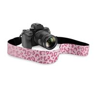 Pzuqiu Tracolla regolabile per fotocamera per fotografi con sgancio rapido per fotocamere DSLR/SLR, cinghia antiscivolo, Rosa leopardato., Taglia unica