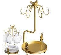 Pzuryhg 6 Hook Tea Cup Holder, Coffee Mug Hanger Rack, Tea and Mug Storage Organizer, Wall Mounted Coffee Cup Holder, Decorative Mug Hanger, Rustic Tea Cup Holder, Cup Rack for Kitchen