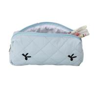 Pzuryhg Astuccio per studenti, astuccio con cerniera con papillon, spaziosa custodia per cancelleria, 20,5 x 6,5 x 8,5 cm, organizer scolastico resistente per gomme, righelli, pennarelli, Bianco