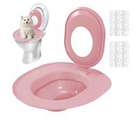 Pzuryhg Cat Toilet Trainer - Removable Potty Seat System, Adjustable Litter Transition Kit with Step By Step Training Design, Reduction Support Function, Ideal for Indoor Apartment Bathroom Use