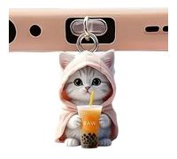 Pzuryhg Copertura per porta USB C, protezione di ricarica con ciondoli a forma di gatto, in acrilico antipolvere, struttura in silicone robusto, grazioso ciondolo decorativo, per telefoni