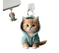 Pzuryhg Copertura per porta USB C, protezione di ricarica con ciondoli a forma di gatto, in acrilico antipolvere, struttura in silicone robusto, grazioso ciondolo decorativo, per telefoni