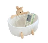 Pzuryhg Cotton Rope Bin - Nautical Animal Shape , Sturdy Fabric Thread Canister with Integrated Ear Shape Grips, Laundry Room Vessel, Ideal for Bedroom Living Room Bathroom