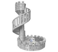 Pzuryhg Dice Tower - Desktop Castle Rolling Structure Display, Ancient Roman Theme Tabletop Ornament with Enclosed Drop Path Control, Randomized Roll Management Feature, Ideal for Board Game