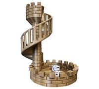 Pzuryhg Dice Tower - Desktop Castle Rolling Structure Display, Ancient Roman Theme Tabletop Ornament with Enclosed Drop Path Control, Randomized Roll Management Feature, Ideal for Board Game