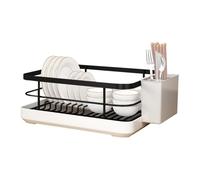 Pzuryhg Dish Racks for Kitchen Counter - Sink Space Saving Drainer, Compact Utensil Organizer Basket with Removable Drip Tray, Strong Rust Resistant Metal Frame, Ideal for RV Home Apartments